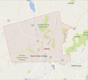 Map of Keene New Hampshire