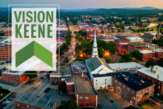 Aerial Photo of Downtown Keene Link to Master Plan Website