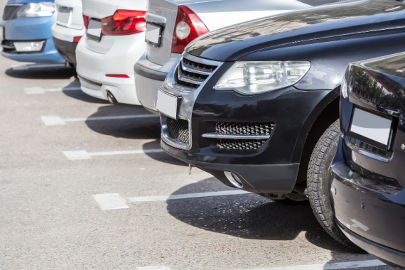 Parked cars in parking lot