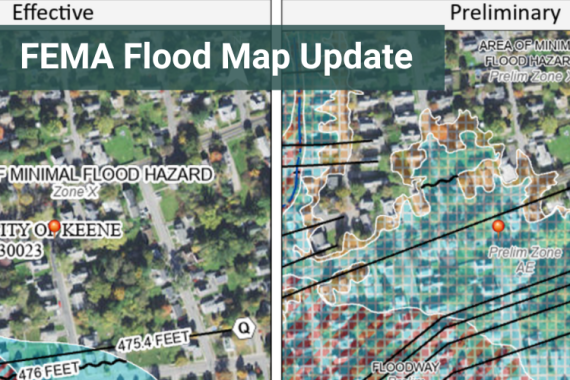 Current versus preliminary flood maps