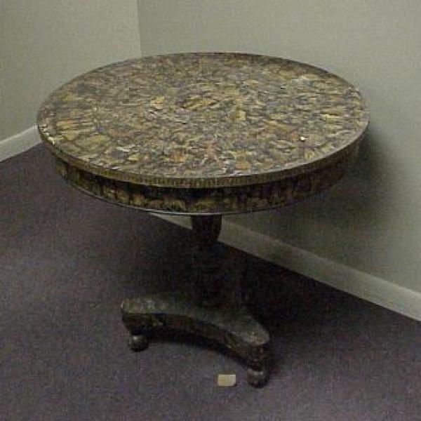 Antique decoupage table 