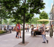 Downtown Sidewalk Rendering Photo