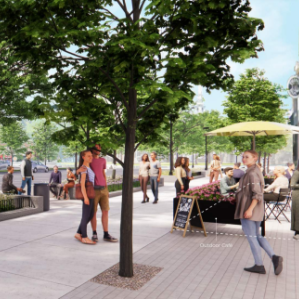 Downtown Sidewalk Rendering Photo