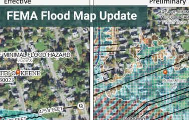 Current versus preliminary flood maps