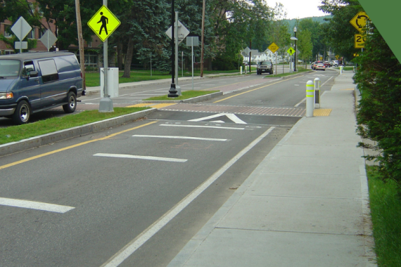 Cross walk and speed bump
