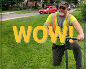 City worker outside