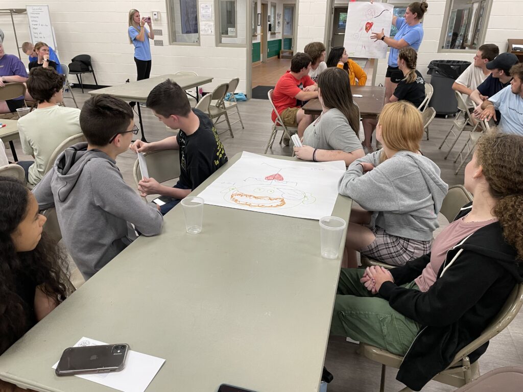 Group of teens learning