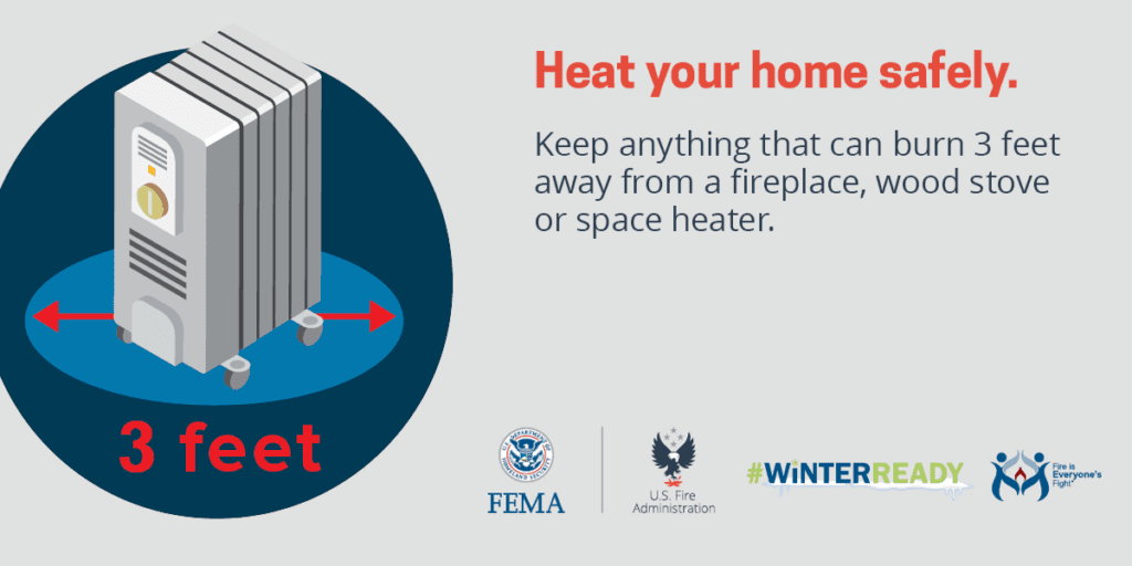 Electric heater 3-feet minimum clearance