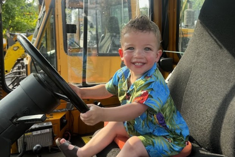 Touch a Truck Event -Toddler in Driver's Seat