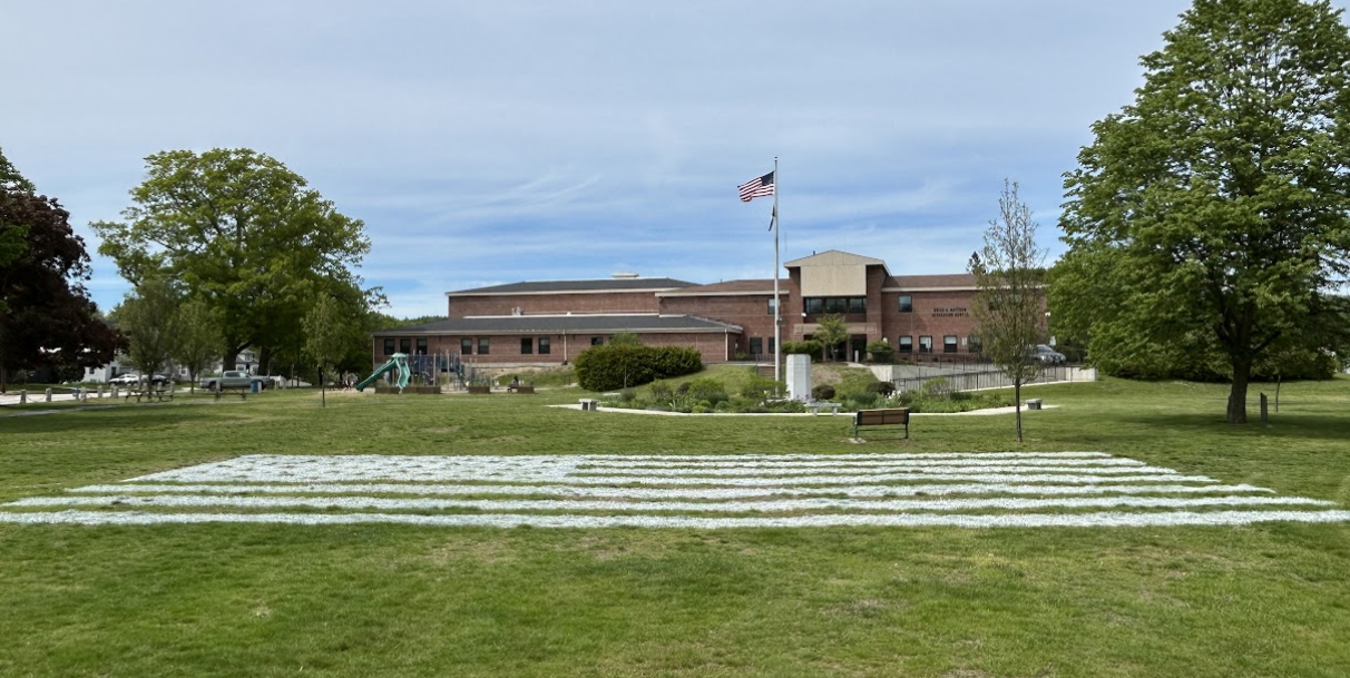 Keene Parks & Recreation Building with American Flag