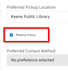 Instructions for accessing Vega Discover's Account Portal edit window to enable Reading History.