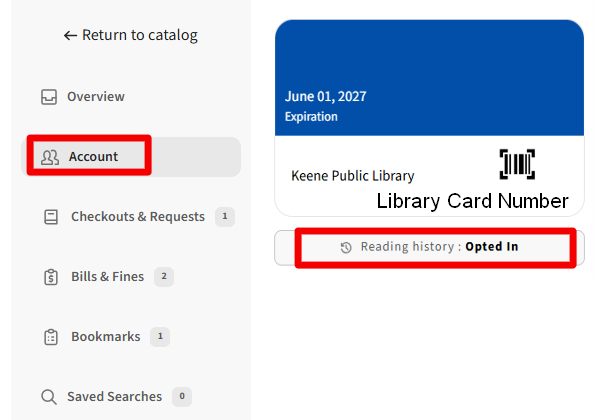 Instructions for opting out of saving reading history